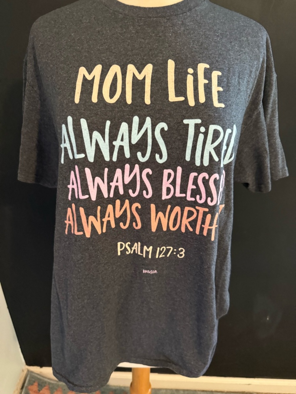 Mom Life Graphic Tee - Gray Short Sleeve